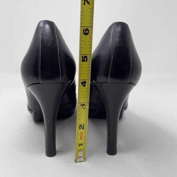 Lauren Ralph Lauren Women's Stiletto Heels Slip On Pumps Black Leather Size 7M - Picture 7 of 10